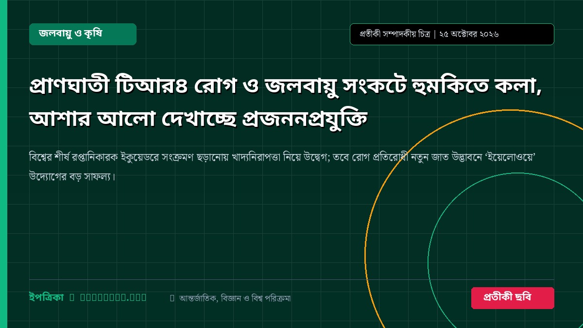 প্রাণঘাতী টিআর৪ রোগ ও জলবায়ু সংকটে হুমকিতে কলা, আশার আলো দেখাচ্ছে প্রজননপ্রযুক্তি