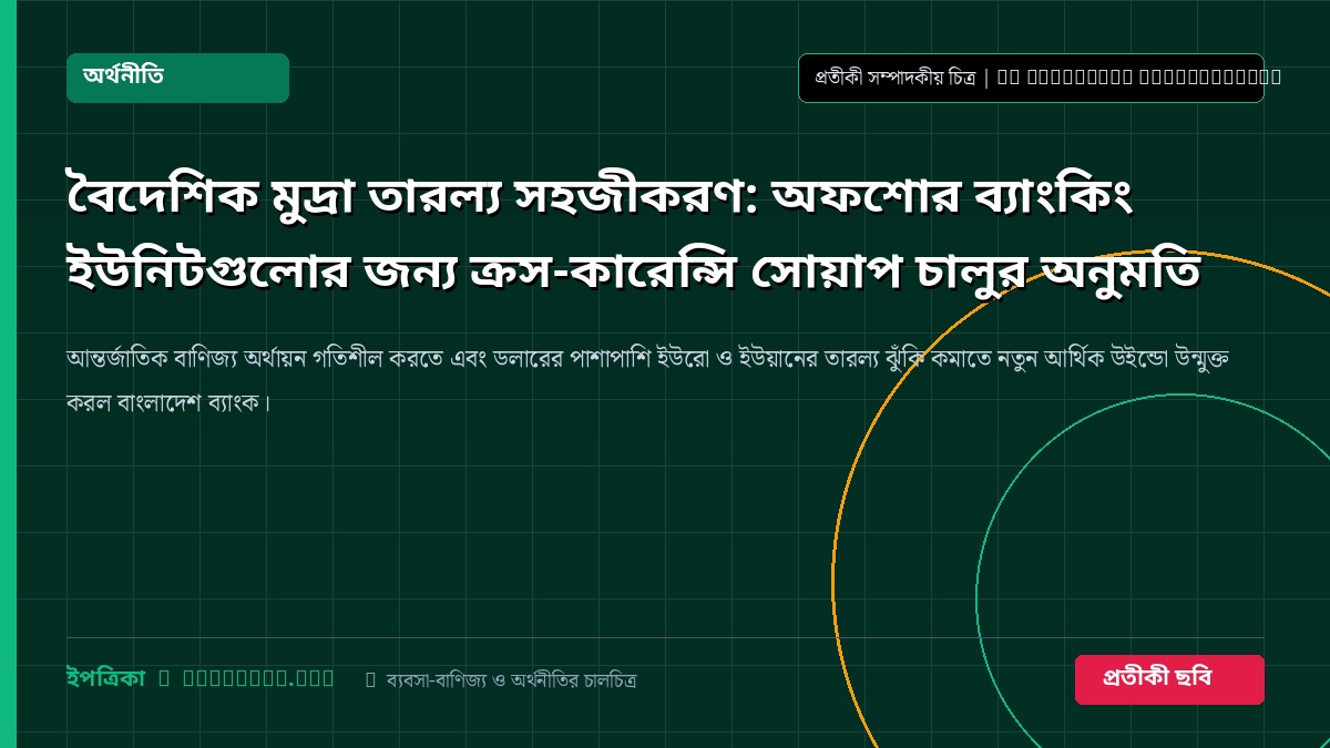 বৈদেশিক মুদ্রা তারল্য সহজীকরণ: অফশোর ব্যাংকিং ইউনিটগুলোর জন্য ক্রস-কারেন্সি সোয়াপ চালুর অনুমতি