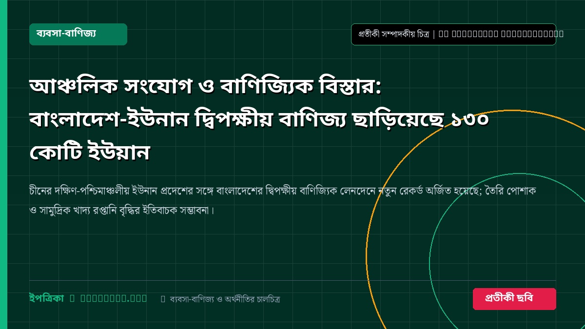 আঞ্চলিক সংযোগ ও বাণিজ্যিক বিস্তার: বাংলাদেশ-ইউনান দ্বিপক্ষীয় বাণিজ্য ছাড়িয়েছে ১৩০ কোটি ইউয়ান