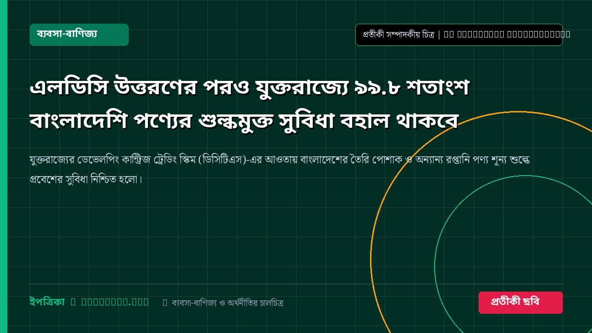 এলডিসি উত্তরণের পরও যুক্তরাজ্যে ৯৯.৮ শতাংশ বাংলাদেশি পণ্যের শুল্কমুক্ত সুবিধা বহাল থাকবে