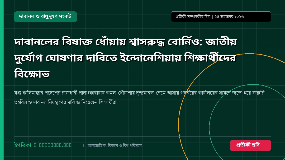 দাবানলের বিষাক্ত ধোঁয়ায় শ্বাসরুদ্ধ বোর্নিও: জাতীয় দুর্যোগ ঘোষণার দাবিতে ইন্দোনেশিয়ায় শিক্ষার্থীদের বিক্ষোভ